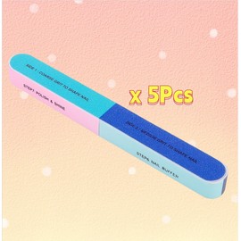 5 PCS Six-sided Polishing File Nail Tool Creative Printing Nail File Sanding Professional Nail File