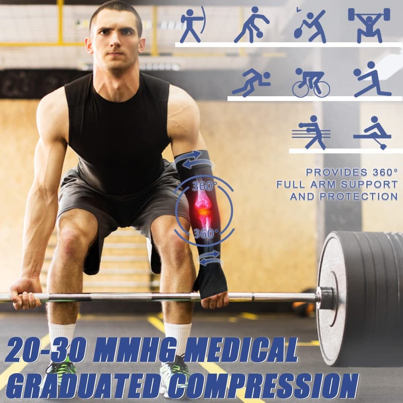 beister Lymphedema Medical Compression Arm Sleeve with Gauntlet for Men