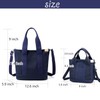Large Canvas Tote Bag for Women with Pockets, Crossbody Shoulder