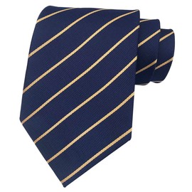 Corbatas a rayas para hombres y niños, de moda, de seda tejida, formal, de negocios, Azul marino, amarillo, Talla única