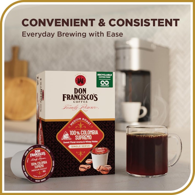 Don Francisco's Colombia Coffee - 55 K-Cup Compatible Single-Serve Pods