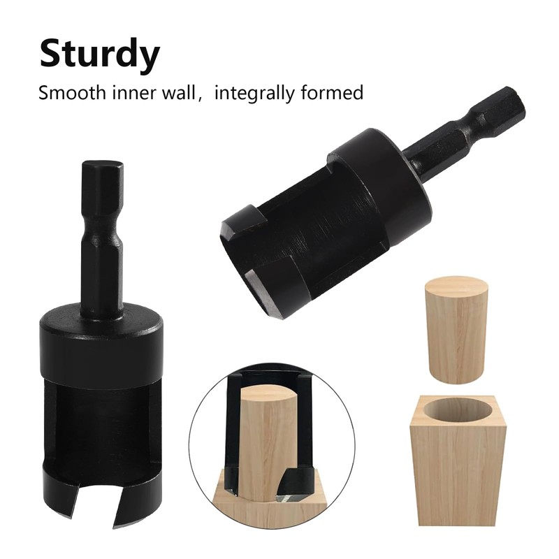 8 Pack Wood Plug Cutter Drill Bit Set 1/4 Inch