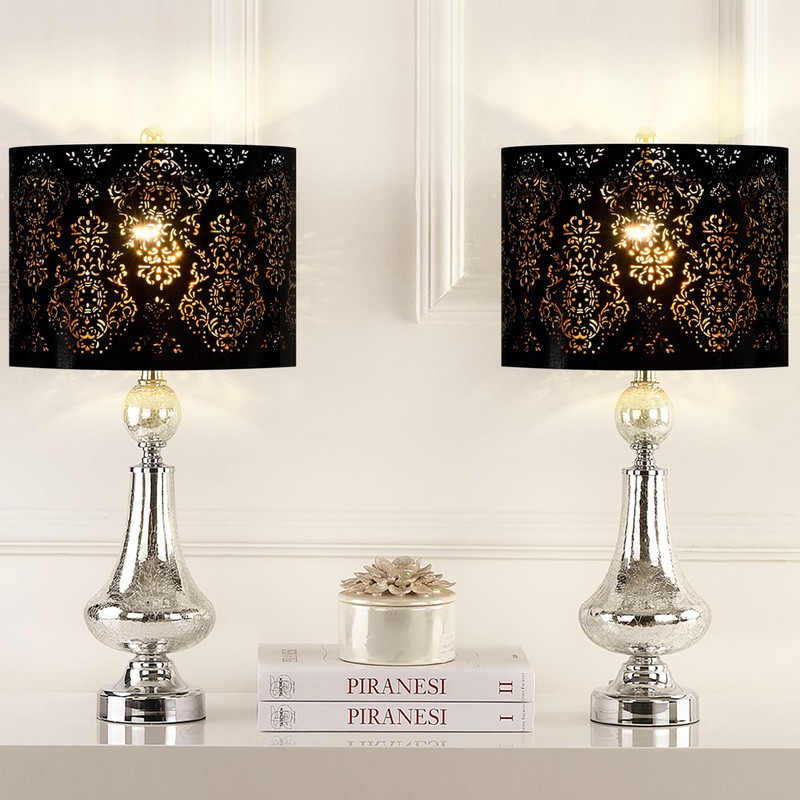 GO&SO Drum Black Lamp Shades 13 Inches - Industrial Laser