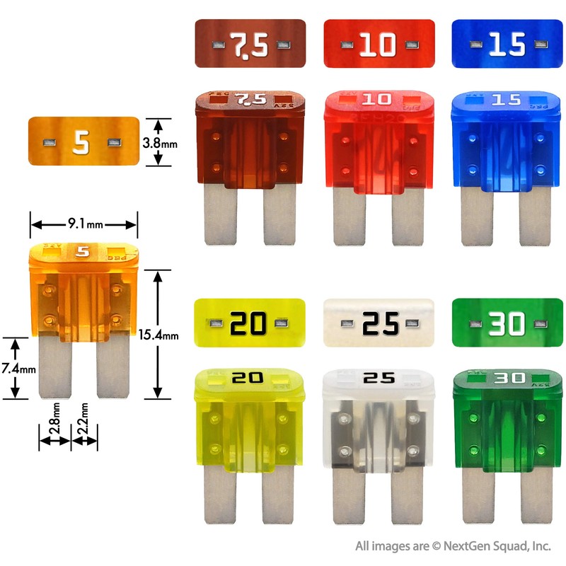 FuseTech Micro2 APT ATR 50 Piece Automotive Car Fuse Assortment