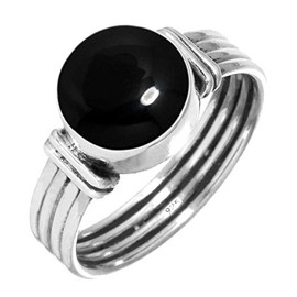 Jeweloporium Real Black Onyx 925 Silver Ring for Women Stone Cocktail Silver Ring Size L Thanksgiving Gift Victorian Jewelry