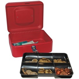 Reskal Metal Cash Box 9 x 20 x 16 cm Red