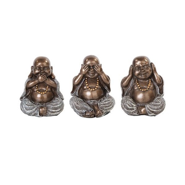 Pacific Trading Three Wise Buddha See Hear Speak No Evil Statue Eastern Enlightenment Masterpiece
