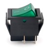 Heschen Rocker Switch ON-OFF DPST 4 Terminals Green Light 16A