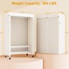 ULIFHOME P6C Rolling Clothes Rack with Cover, Covered Clothing Racks