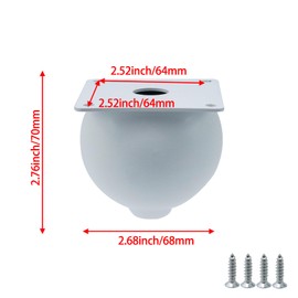 Savagrow 4Pcs Furniture Ball Legs White Round Metal Furniture Replacement Legs Home Decor Table Feet for Sofa Couch
