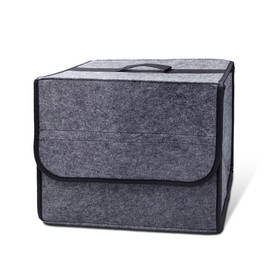 LAINLOY Car Trunk Storage Pouch, Felt Driving Bag, Car Baby Foldable Storage Bag, Auto Trunk Organizer with Lip, Portable Trunk Storage Organizer, Cargo Organizer for Car Truck SUV (Medium Grey)