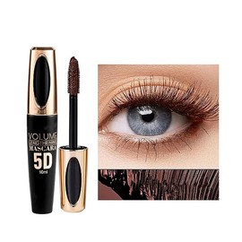 MAEPEOR 5D Silk Fiber Mascara Fuller & Voluminous Colored Eyelash Natural Waterproof Smudge-proof Mascara (02 Brown)