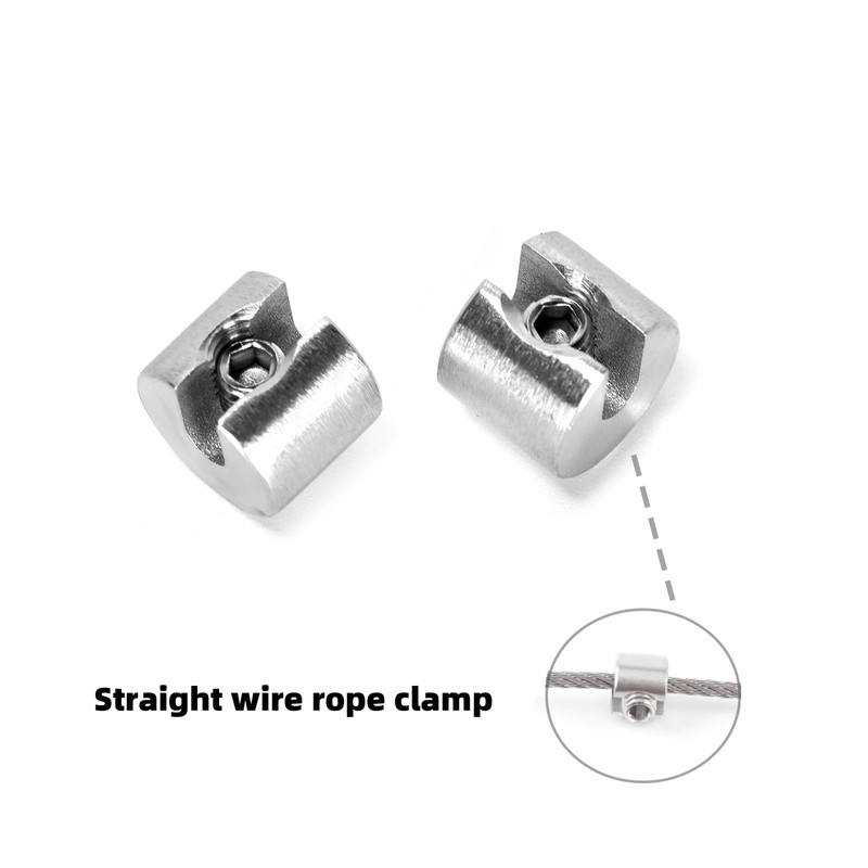 Ruimou 4 Stück M8x4mm Edelstahl einzelne Nut Drahtseil Befestigung Clip