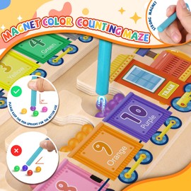 Montessori Toys for Toddlers Magnetic Color and Number Maze,Boys Toys Board Games for Kids 4-6,Montessori Toddler Busy Board Colour Sorting Sensory Toy