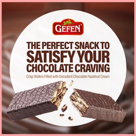 Gefen (40 Pack) Individually Wrapped Dairy Free Chocolate Coated Wafers Filled with Delicious Hazelnut Flavored Cream | Kosher | Lunch Box Friendly
