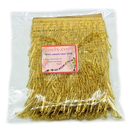 Goelx 9.5 mtr Golden Latkan Hanging Tassel Lace for Dresses, Sarees, Lehenga, Borders, Bags, Art & Craft and All Decoration Works - Golden
