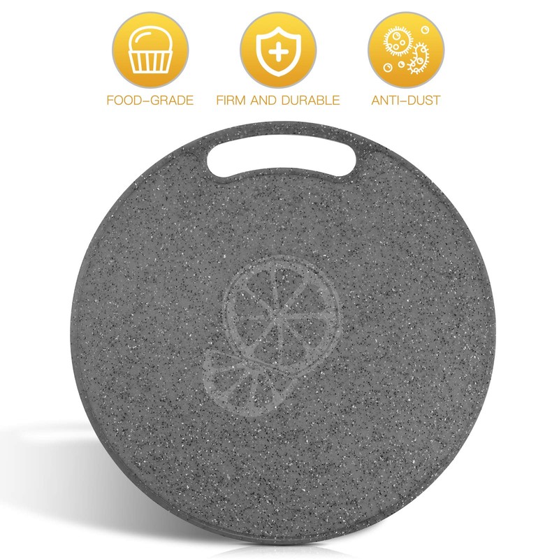 Cabilock Chopping Board Plastic Round Serving Board Breakfast Board Fruit