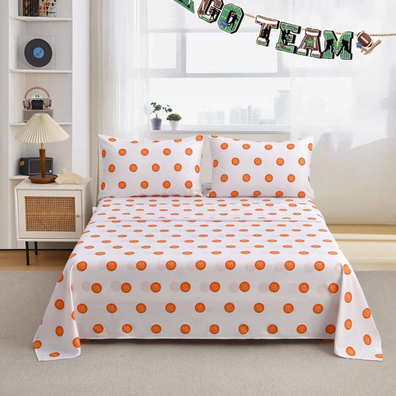 Chezmoi Collection 4-Piece Kids/Teens Sports Sheet Set - Soft Microfiber