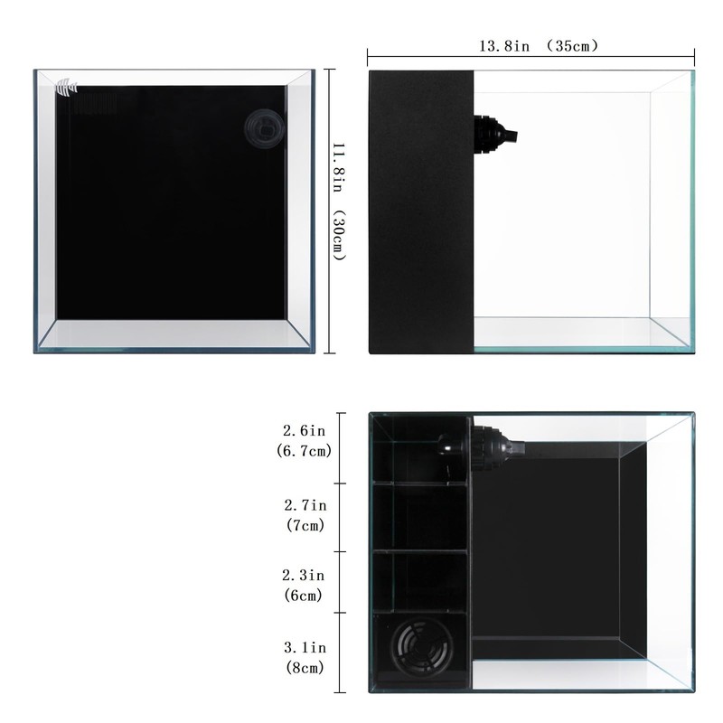 Coralland 8-Gallon Saltwater Aquarium - Ultra Clear Low Iron Glass,