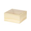 CALFOVERA 4.72×4.72×2.36 Inch Wooden Square Storage Box PapayaWhip Unfinished Gift