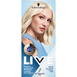 Live Schwarzkopf LIVE Powder Bleach Bold Blonde Permanent Hair Dye, Lifts Up to 9 Levels, Plex Technology, 00P, 157.0 gram