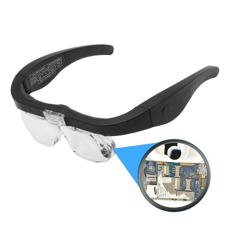 5X Magnifying Headset with LED Light Magnifying Glass Head Mounted