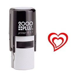 StampExpression - Heart in a Heart Self Inking Rubber Stamp - Red Ink (A-6272)