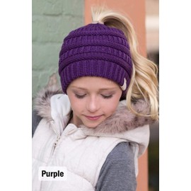 Funky Junque - Gorro de cola de caballo para niños, Paquete de 2 - Marfil y Rosa Dulce, Talla única