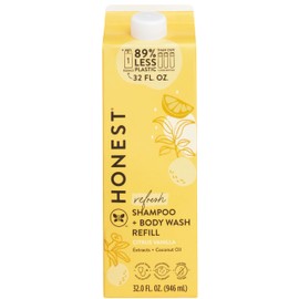 The Honest Company 2-in-1 Cleansing Shampoo + Body Wash Refill Carton | Gentle for Baby | Naturally Derived, Tear-free, Hypoallergenic | Citrus Vanilla Refresh, 32 fl oz