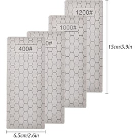 Zoyiancy 4 Piece Diamond Sharpening Stone Set Honeycomb Surface Whetstone with Nonslip