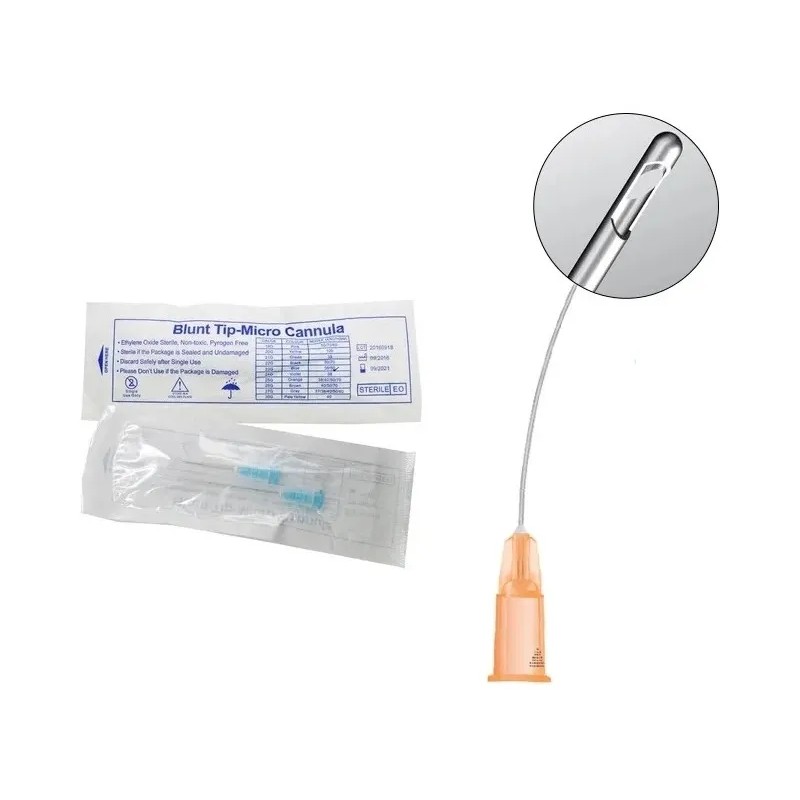 10 Piezas Canula Relleno Facial Punta Roma