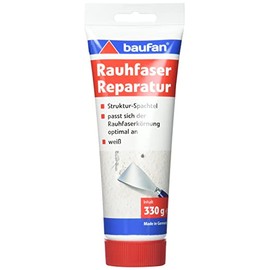 Baufan Baufan Rauhfaser Reparatur Spachtel - 330g, wei? I modellierbare Rauhfaser Spachtelmasse I schnell trocknend, berstreichbar, l?sungsmittelfrei