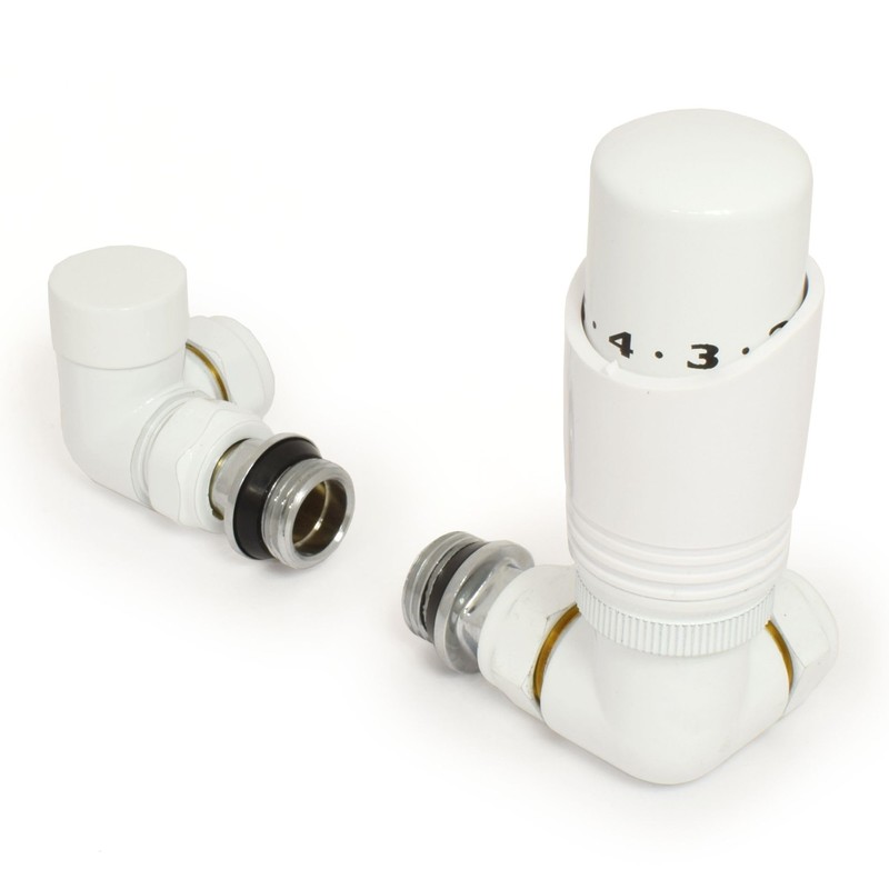 Thermostatic Radiator Valve Corner TRV White – Zeta