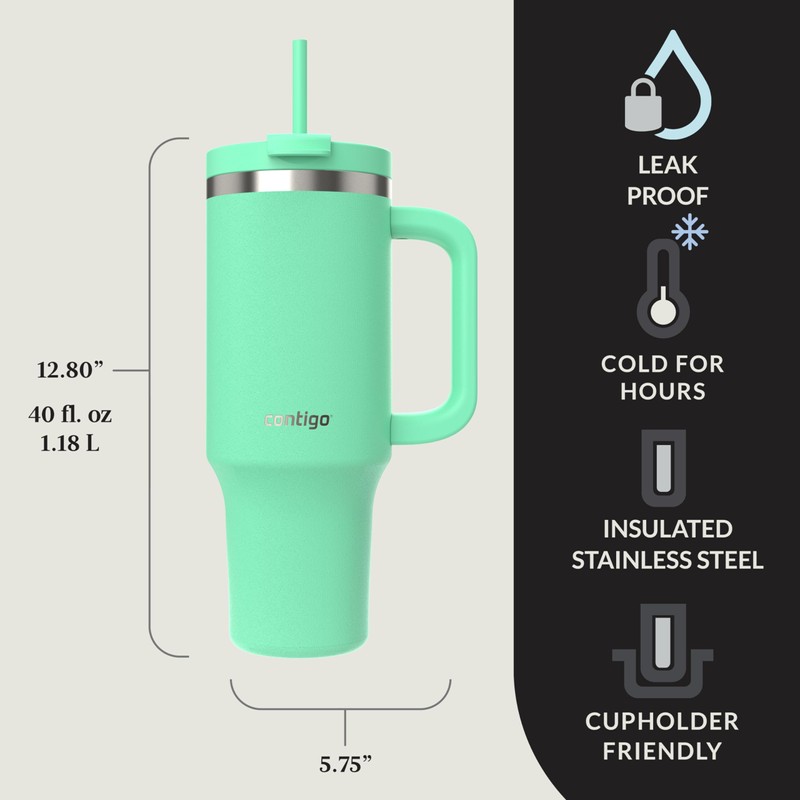 Contigo Streeterville 40oz Tumbler, Stainless Steel Vacuum Insulated, Leak-Proof, Cold