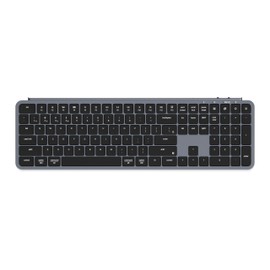 Keychron B6 Pro Ultra-Thin Wireless Keyboard, Full-Size QMK with Numeric Keypad Quiet Typing, 2.4 GHz/Bluetooth 5.2/Wired Connection Long Battery Life, Compatible with Mac Windows Linux - Space Gray