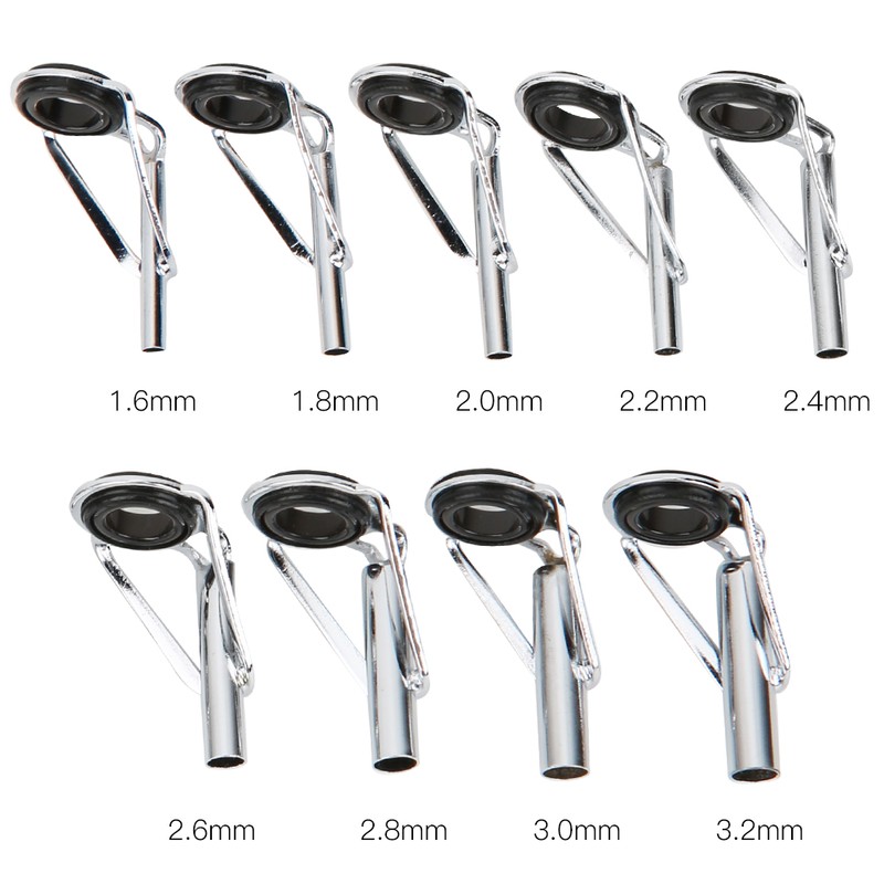 54 pcs Stainless Steel Fishing Rod Guides Tip Rings with