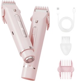 Recortadora Electrica Bikini Mujer Con Luces Auxiliares y LCD HD,Depiladora Facial Mujer 2 en 1 Sin Dolor IPL, Afeitadora Electrica Mujer de Doble Cabezal Portátil,para Axilas y Zonas Intimas