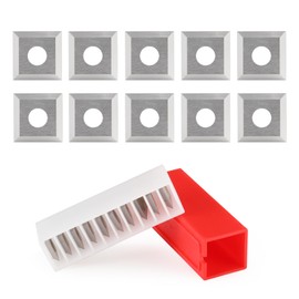 Trvoxviq 12mm Carbide Insert Cutter, 10PCS Square Planer Knives Replacement Blades(12x12x1.5mm, 35°) for Spoilboard Surfacing Router Bits &Wood Lathe Turning &Woodworking &Spiral Helical Planer Head