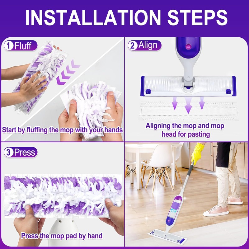 Disposable Mopping Replacement Pads for Swiffer PowerMop,Compatible with Swiffer Power