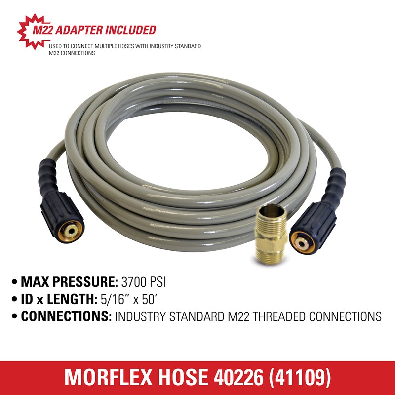 Simpson Cleaning 40226 Morflex Series 3700 PSI Pressure Washer Hose,