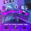 SEVEN WARRIOR L Shaped Gaming Desk with LED Lights &