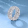 18K White Gold Plated Engagement Promise Wedding Eternity Ring for