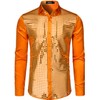 Jogal Men’s Sequin Shirt 70s Long-Sleeved Disco Party Costume -