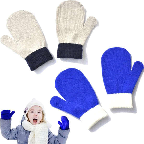 YCZARD 2Pairs Kids Winter Gloves Children Stretchy Warm Gloves Soft