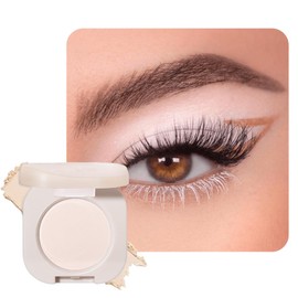Ultra-Fine Pressed Pigment Single Eyeshadow – Lightweight, Highly Blendable Formula Monochrome Eye Shadow, 12 Rich Matte/Shimmer Shades for Older Women Makeup, Vegan & Cruelty-Free (#01 Ivory Glow)