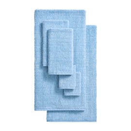 Lucky Brand Luxurious Boucle 6 Piece Bath Towel Set - (2) Bath Towels, (2) Hand Towels, and (2) Washcloths - Chambray Blue Premium Bathroom Towel Set
