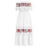Mexican Dress for Women Floral Embroidered Dress Off Shoulder Long