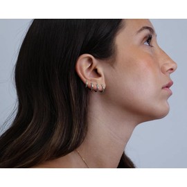 JINEAR 4 Pairs Silver Hoop Earrings for Women, Small Silver Earrings Huggie Hoop Earrings Hypoallergenic silver earrings for Multiple Piercing earrings Jewelry Gift Sets for Wome