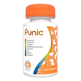 Punic 30 cápsulas de Vitamina C + Vitamina D3 + Jengibre + Curcuma + Zinc + Magnesio | Ingredientes 100% naturales