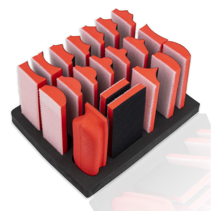 20pc Hand Sanding Block Set - Hook and Loop Interchangeable